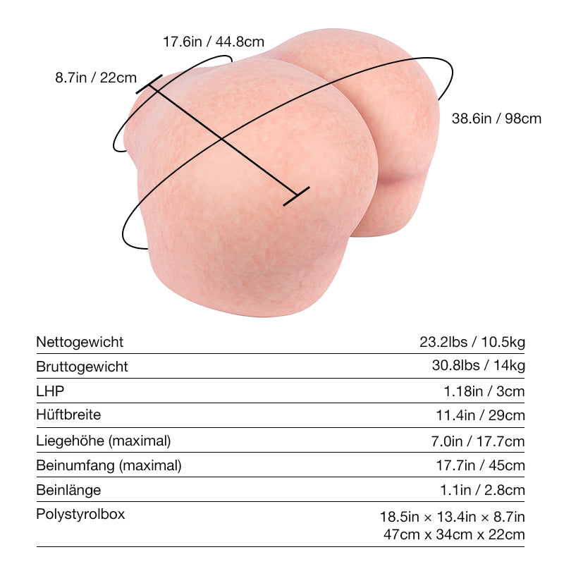 Tantaly Grace: 23LB Silicone Sex Doll with Heart Shaped Ass